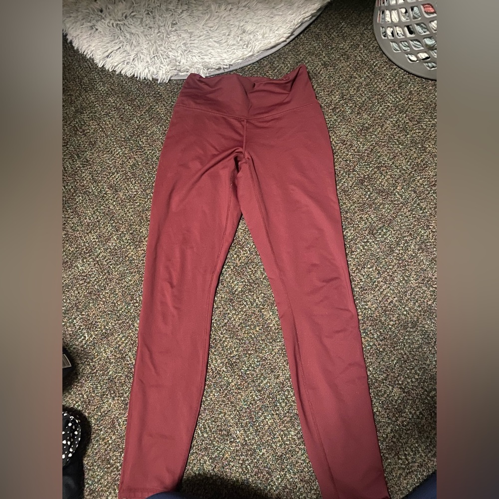 Fabletics Maroon high waisted leggings size S